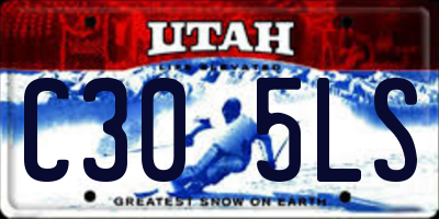 UT license plate C305LS