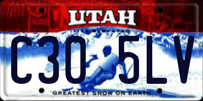 UT license plate C305LV