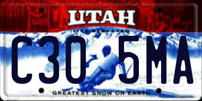 UT license plate C305MA