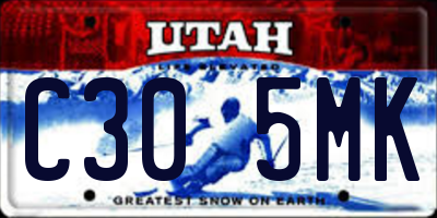 UT license plate C305MK