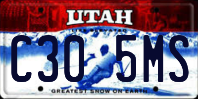 UT license plate C305MS