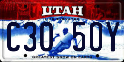 UT license plate C305OY