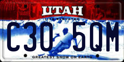 UT license plate C305QM