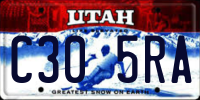 UT license plate C305RA