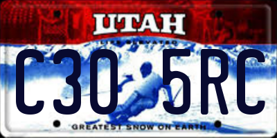 UT license plate C305RC