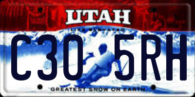 UT license plate C305RH