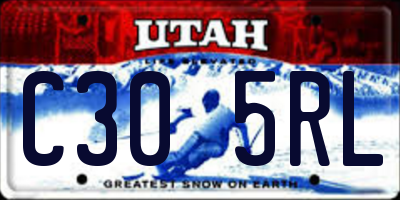UT license plate C305RL