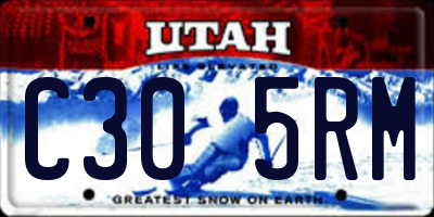 UT license plate C305RM