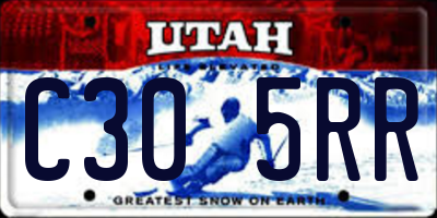 UT license plate C305RR