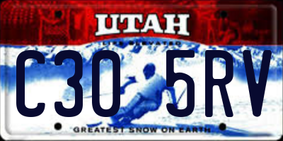 UT license plate C305RV