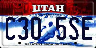 UT license plate C305SE