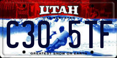 UT license plate C305TF