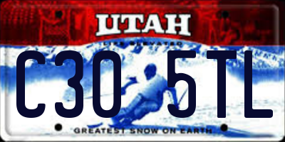 UT license plate C305TL