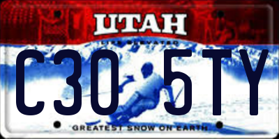 UT license plate C305TY
