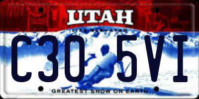 UT license plate C305VI