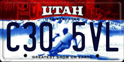 UT license plate C305VL
