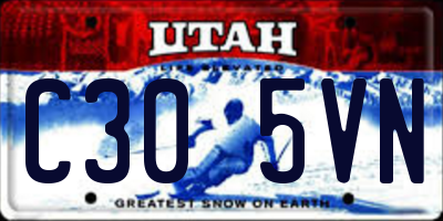 UT license plate C305VN