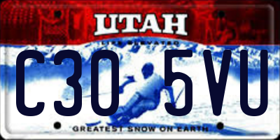 UT license plate C305VU