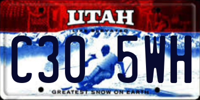 UT license plate C305WH