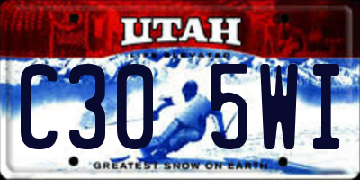 UT license plate C305WI