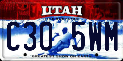 UT license plate C305WM