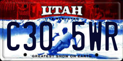 UT license plate C305WR