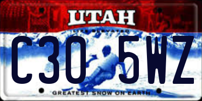 UT license plate C305WZ
