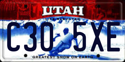 UT license plate C305XE
