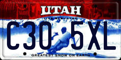 UT license plate C305XL