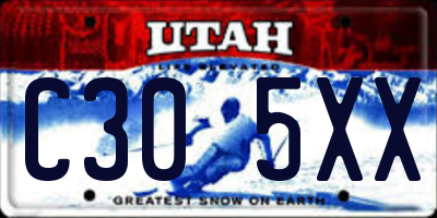 UT license plate C305XX
