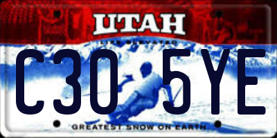 UT license plate C305YE