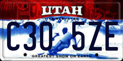 UT license plate C305ZE