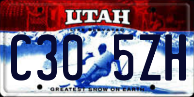 UT license plate C305ZH