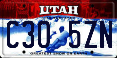 UT license plate C305ZN