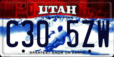UT license plate C305ZW
