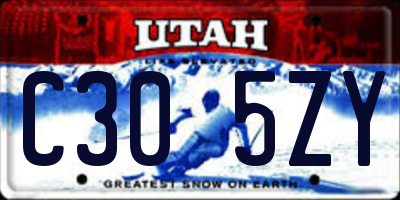 UT license plate C305ZY