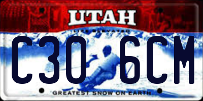 UT license plate C306CM