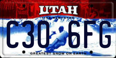 UT license plate C306FG