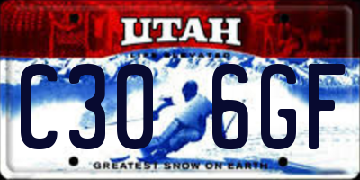 UT license plate C306GF