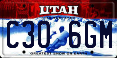 UT license plate C306GM
