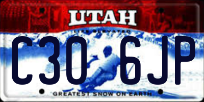 UT license plate C306JP