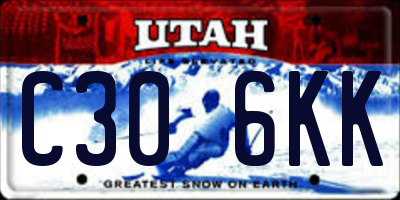 UT license plate C306KK
