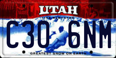 UT license plate C306NM