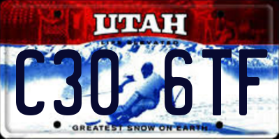 UT license plate C306TF