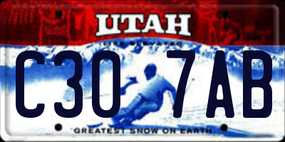 UT license plate C307AB