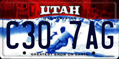UT license plate C307AG
