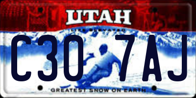 UT license plate C307AJ