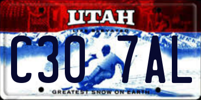 UT license plate C307AL