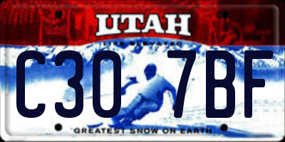 UT license plate C307BF