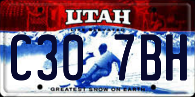 UT license plate C307BH